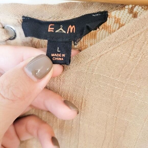 EM Women's Prefix Rope Lace Long sleeve Blouse Size L - Picture 6 of 7